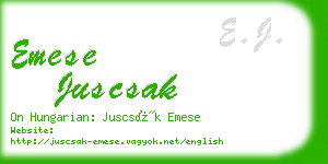 emese juscsak business card